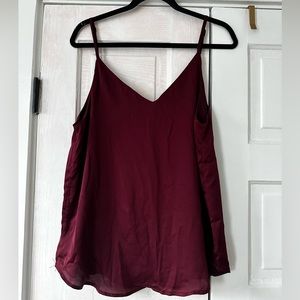 Wine Satin-like Cami